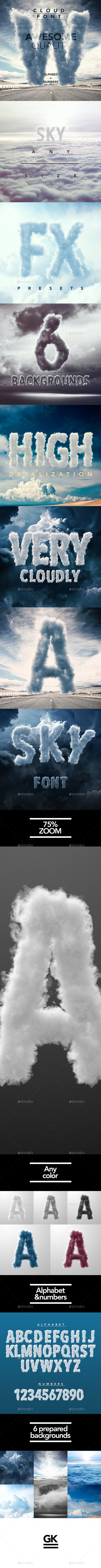 3D Sky / Cloud font mock up - Miscellaneous Product Mock-Ups