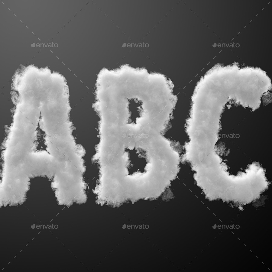 3d Sky Cloud Font Mock Up By Gk1 Graphicriver