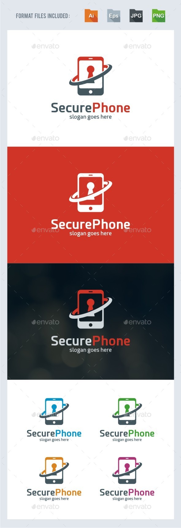 Secure Phone - Symbols Logo Templates