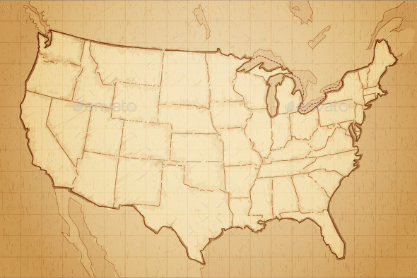 United States of America Map - Objects Vectors