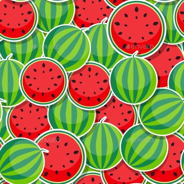 Seamless Pattern Background From Watermelon - Patterns Decorative