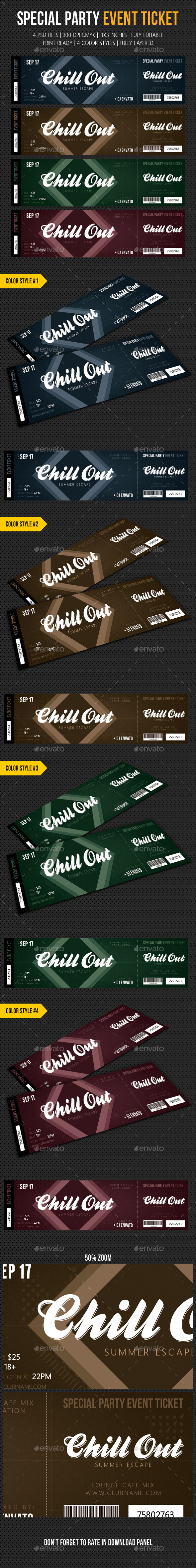 Special Party Event Ticket V10 - Invitations Cards & Invites
