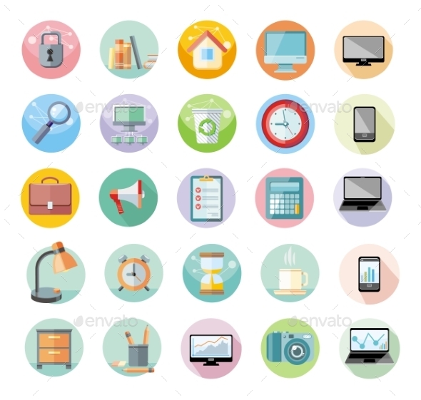 Office And Time Management Icon Set - Concepts Business