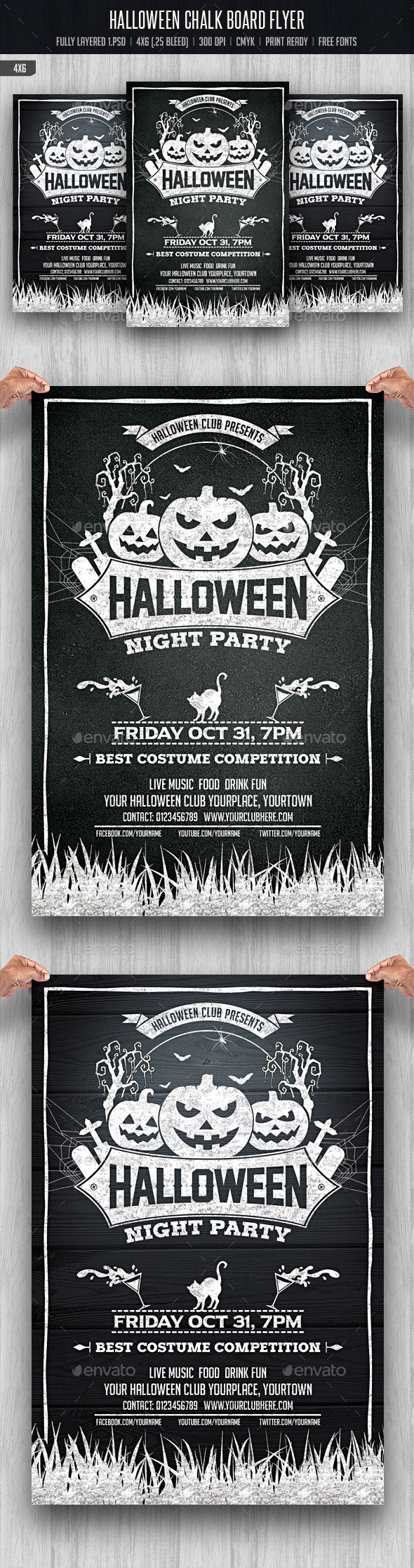 Halloween Chalkboard Flyer - Events Flyers