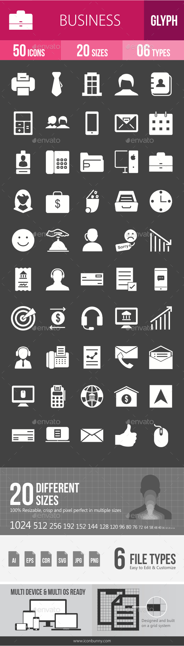 Business Glyph Inverted Icons - Icons