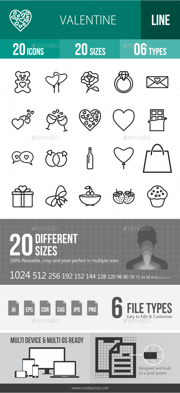 Valentine Line Icons Valentine Line Icons