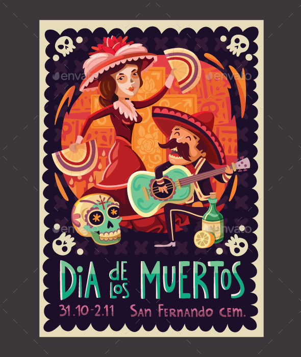 Invitation to the Day of the Dead Party - Miscellaneous Seasons/Holidays
