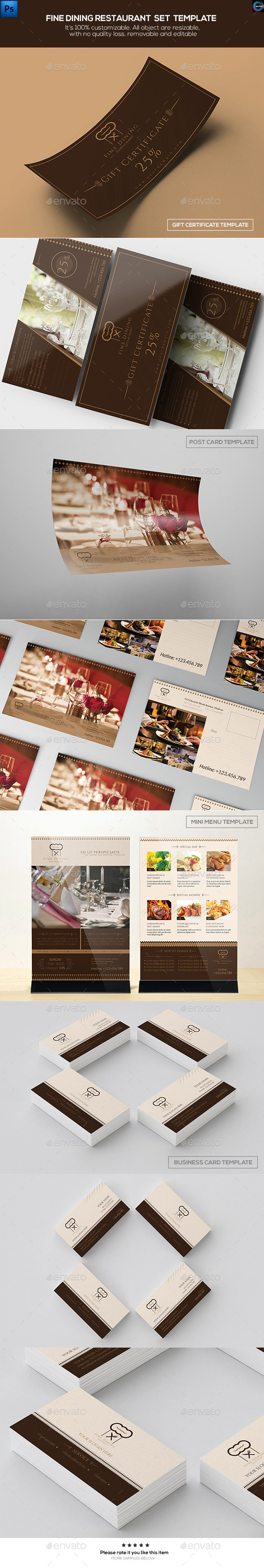 Fine Dining Restaurant/ Set Template - Food Menus Print Templates