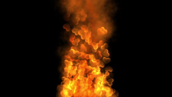Heart Fire On Transparent Background