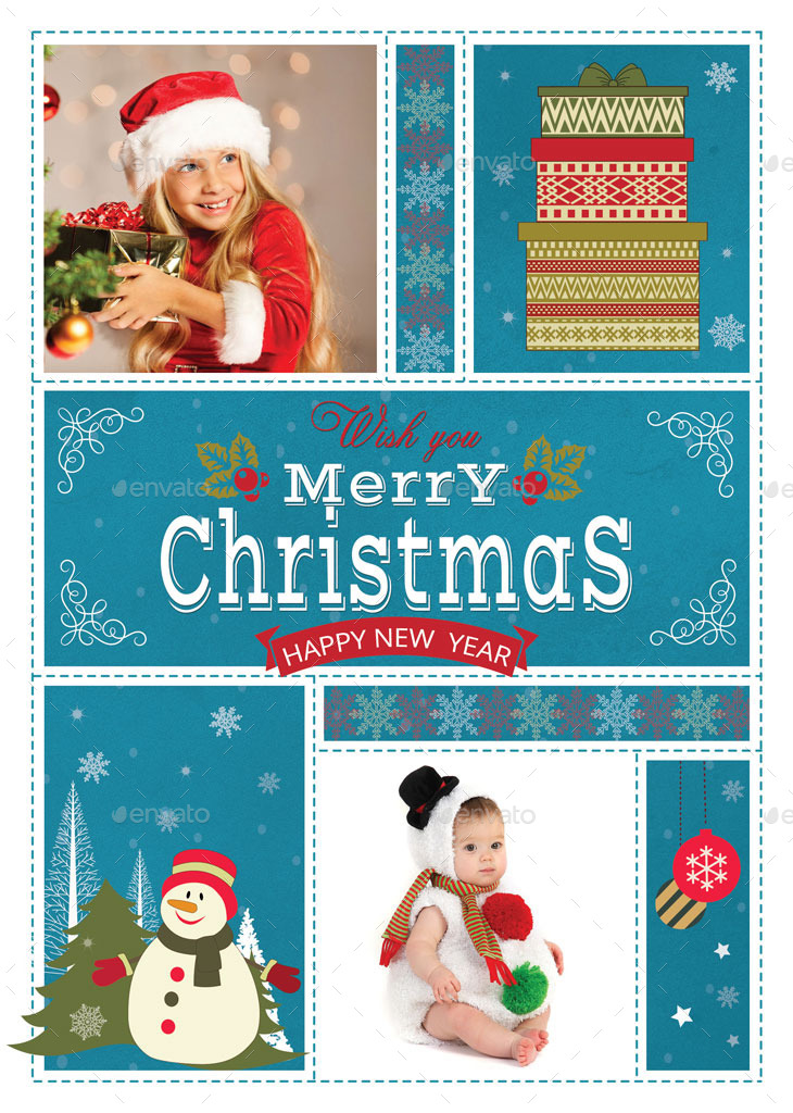 Christmas Greeting Card With Your Photos by oloreon | GraphicRiver