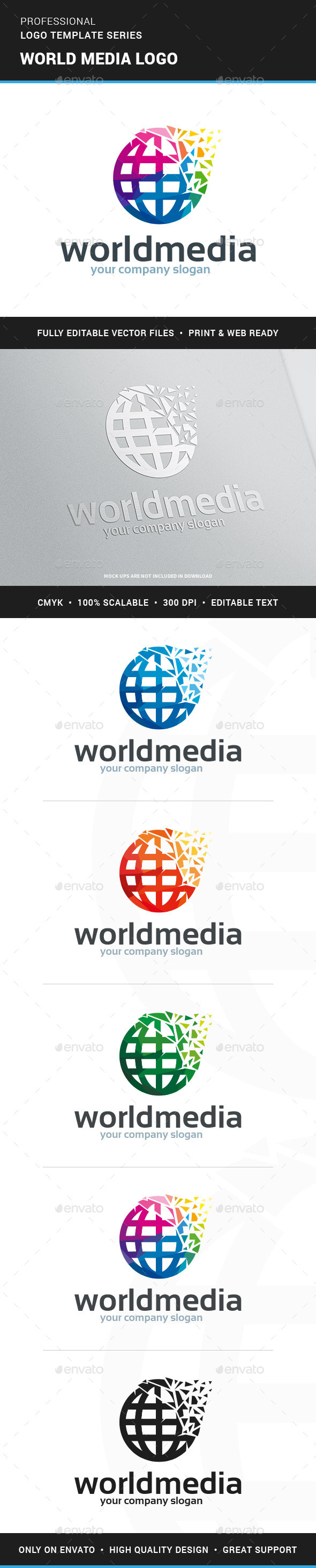 World Media Logo Template - Symbols Logo Templates