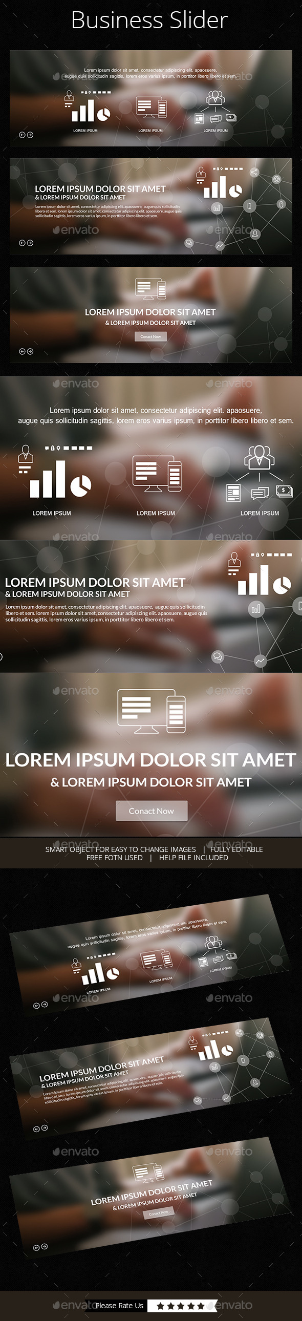 Simple 3 in 1 Business Slider - Sliders & Features Web Elements