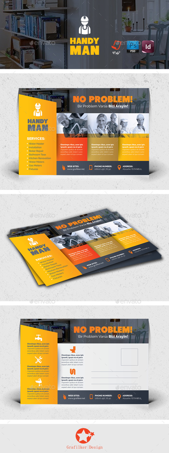 Handyman Postcard Templates - Cards & Invites Print Templates