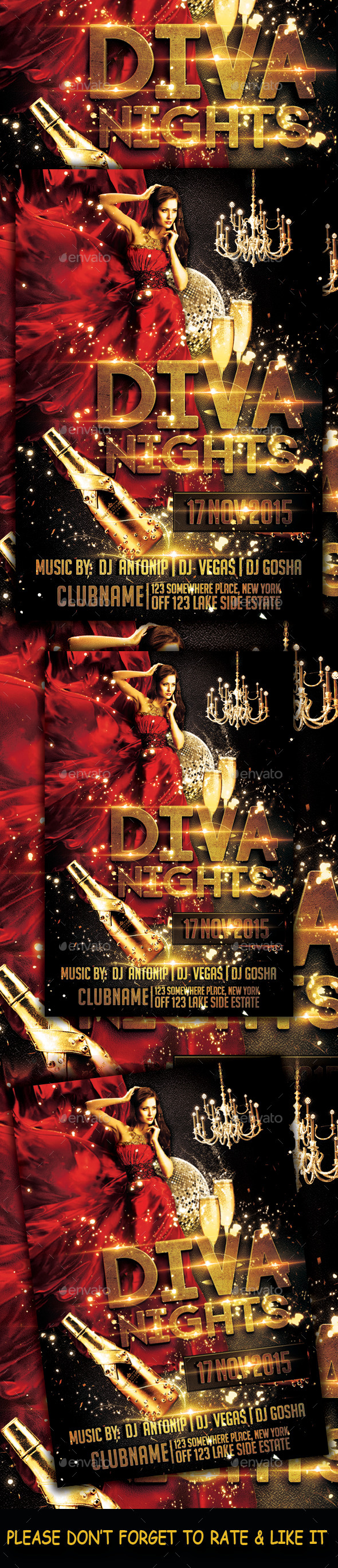 Diva Night Flyer - Clubs & Parties Events