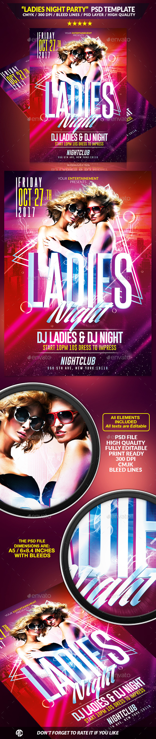 Ladies Night Party | Psd Template - Clubs & Parties Events
