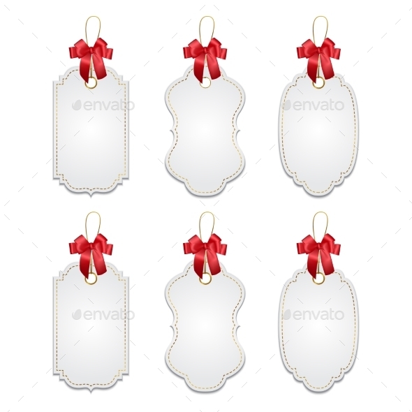 Tags with Red Bows - Man-made Objects Objects