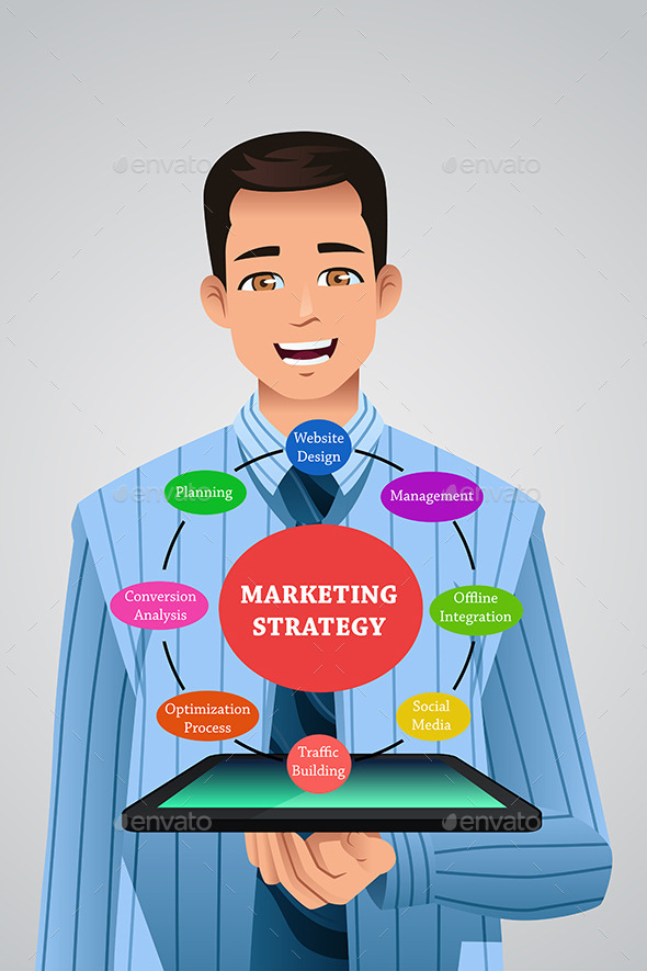 Businessman Showing Marketing Strategy - Concepts Business