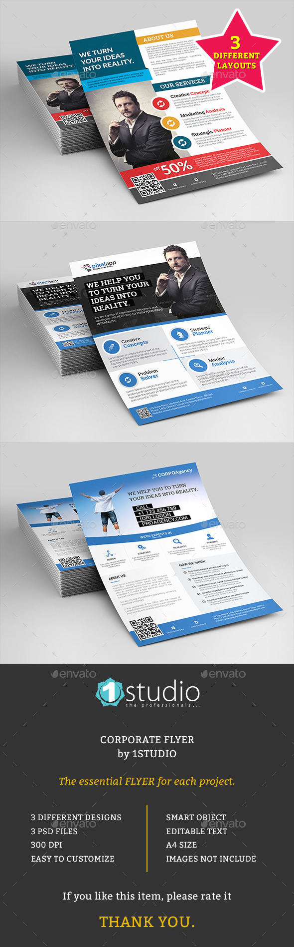 Corporate Flyers Bundle - 3 in 1 - Corporate Flyers
