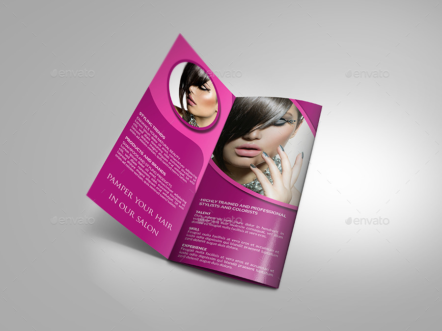 Hair Stylist & Salon Tri-Fold Brochure Vol.2 by OWPictures | GraphicRiver