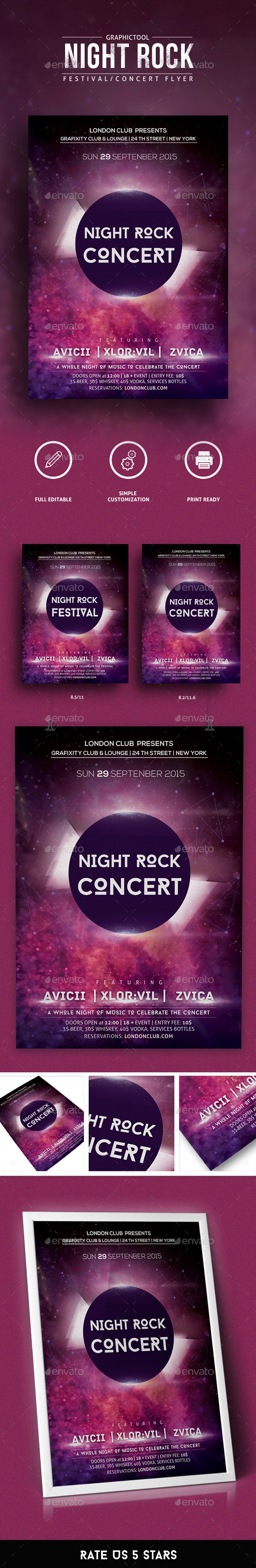 Night Concert/Festival Flyer - Concerts Events
