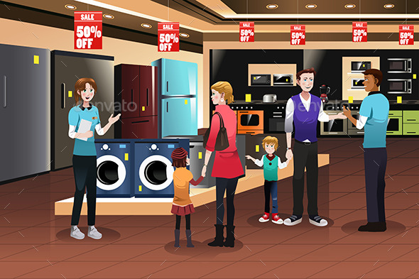 Family Shopping for Appliances - Commercial / Shopping Conceptual