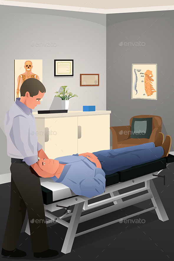 Male Chiropractor Treating a Patient - Health/Medicine Conceptual