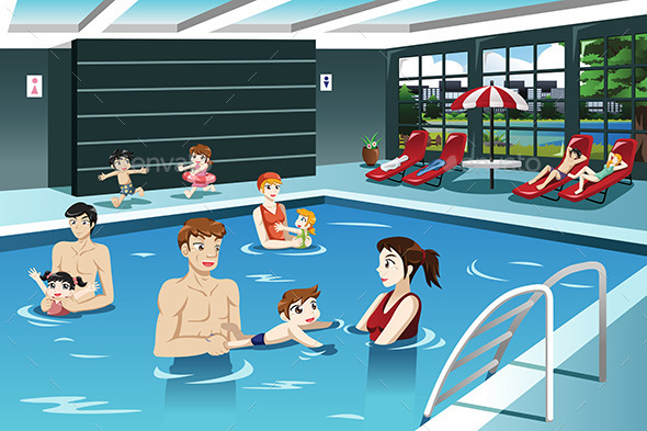 Parents and Babies Swimming - Sports/Activity Conceptual