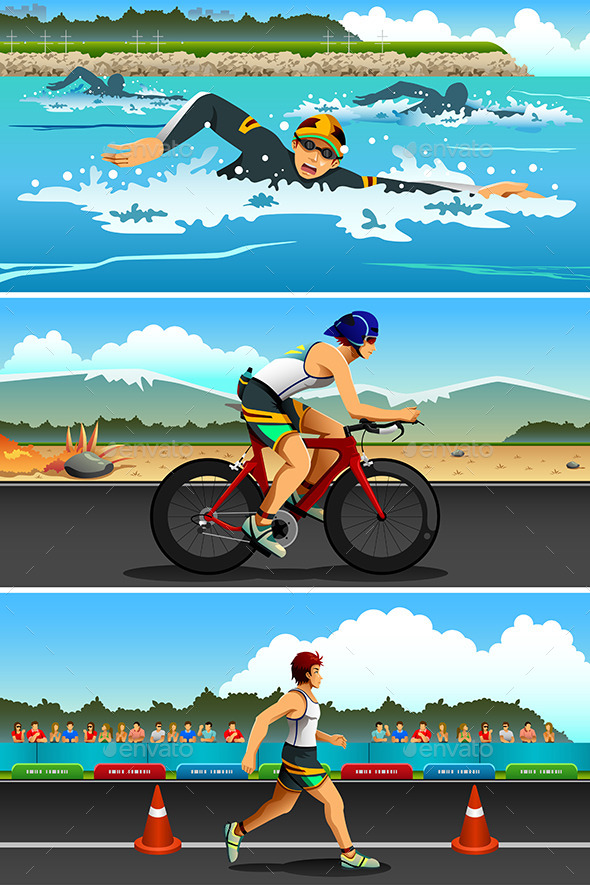 Triathlon Sport - Sports/Activity Conceptual