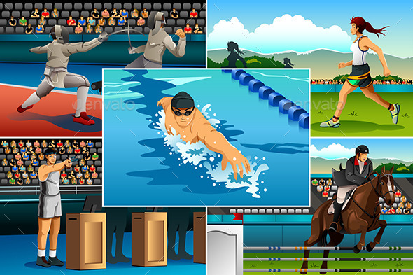 Modern Pentathlon Sport - Sports/Activity Conceptual