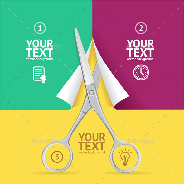 Scissors Cut Paper Option Banner.Vector - Business Conceptual
