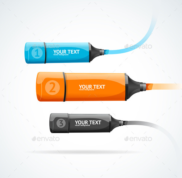 Marker Highlighter Option Banner. Vector - Communications Technology