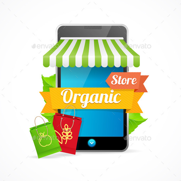 Phone Mobile Store On-line. Vector - Commercial / Shopping Conceptual