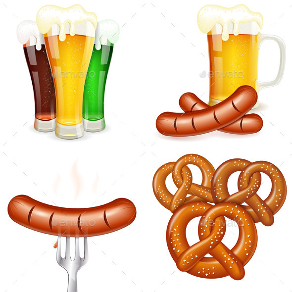 Oktoberfest Themes with Beer & Snack - Miscellaneous Seasons/Holidays