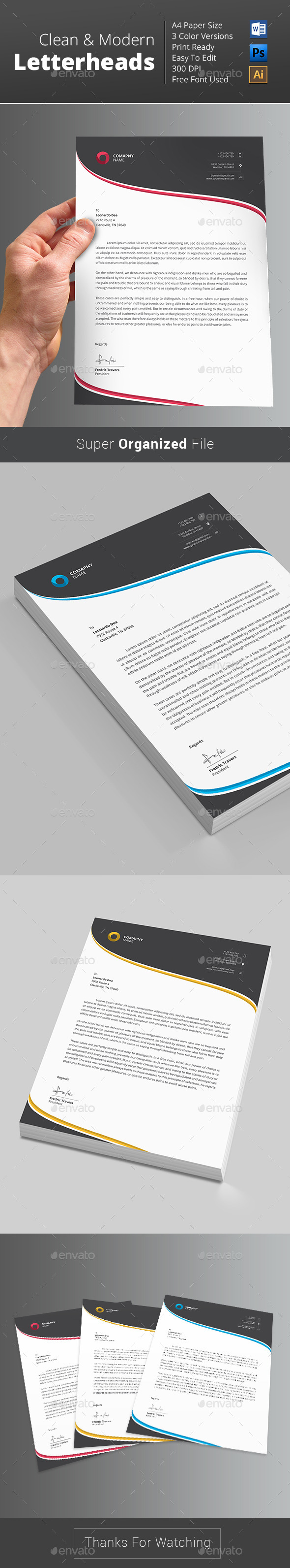 Letterhead - Stationery Print Templates