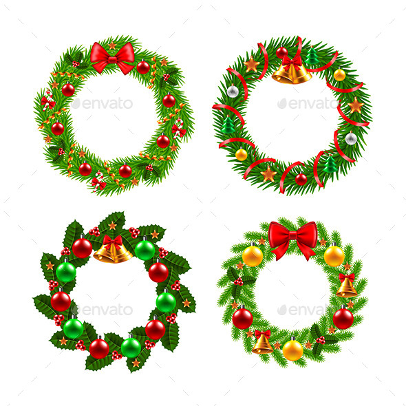 Christmas Wreath Vector Set - Christmas Seasons/Holidays