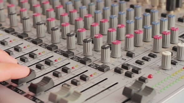 Working With Sound Mixing Console., Stock Footage | VideoHive