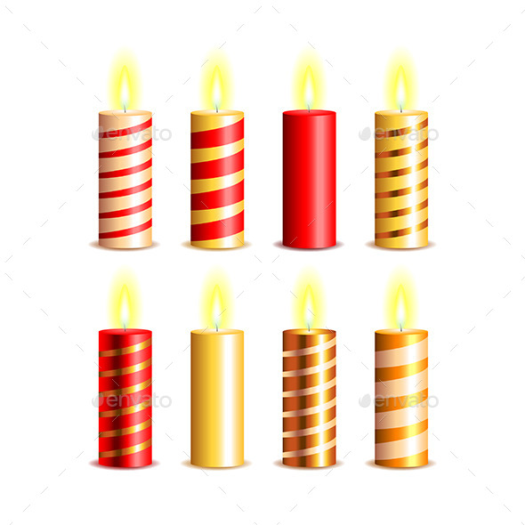 Christmas Candles Vector Set - Christmas Seasons/Holidays