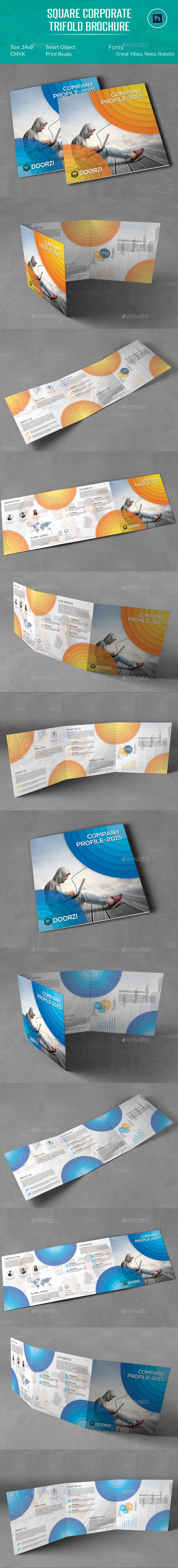 Company Profile Square Trifold Brochure - Corporate Brochures