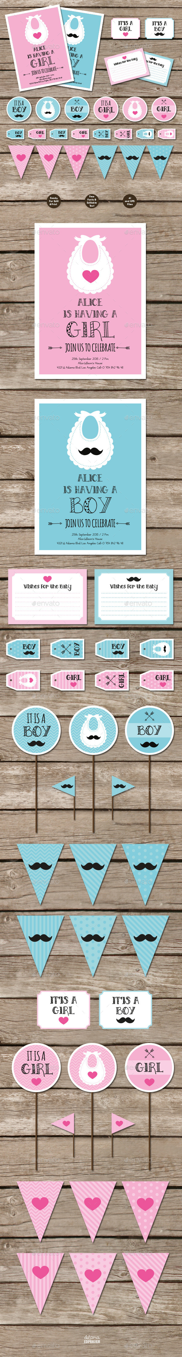 Baby Shower Invitation Cards & Party Templates - Cards & Invites Print Templates