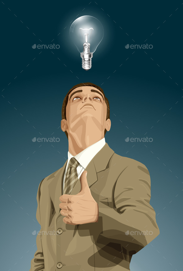 Businessman Shows Well Done - People Characters