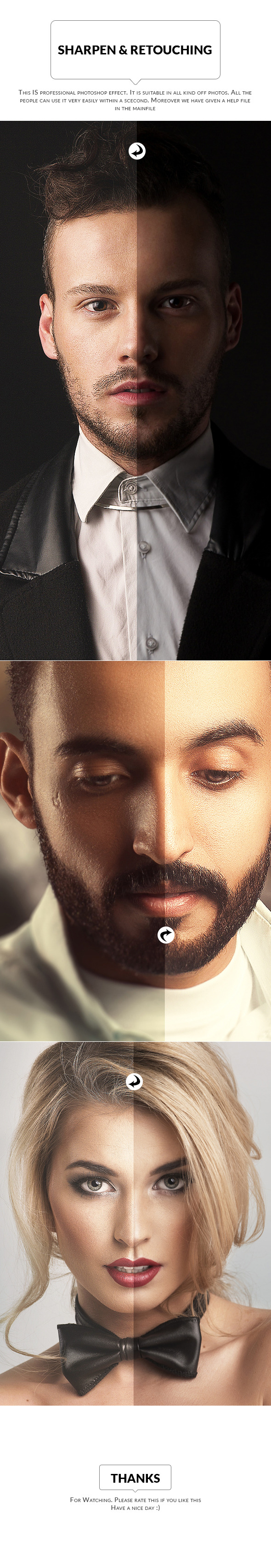 Sharpen And Retouch Skin - Photo Effects Actions