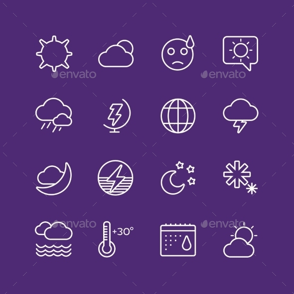Weather Icons Outline Set Weather Icons Outline Set