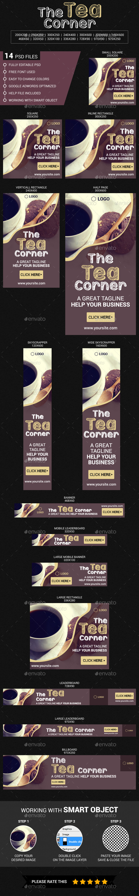 The Tea Corner - Banners & Ads Web Elements