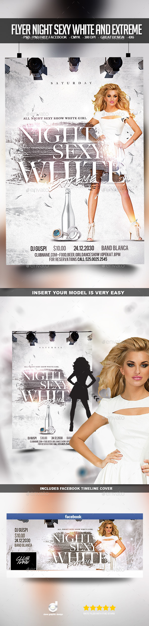 Flyer Night Sexy White and Extreme - Clubs & Parties Events