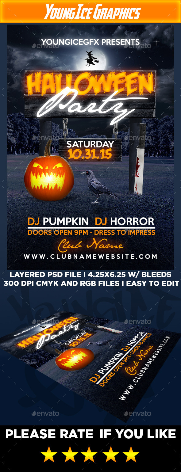Halloween Party Flyer Template - Clubs & Parties Events