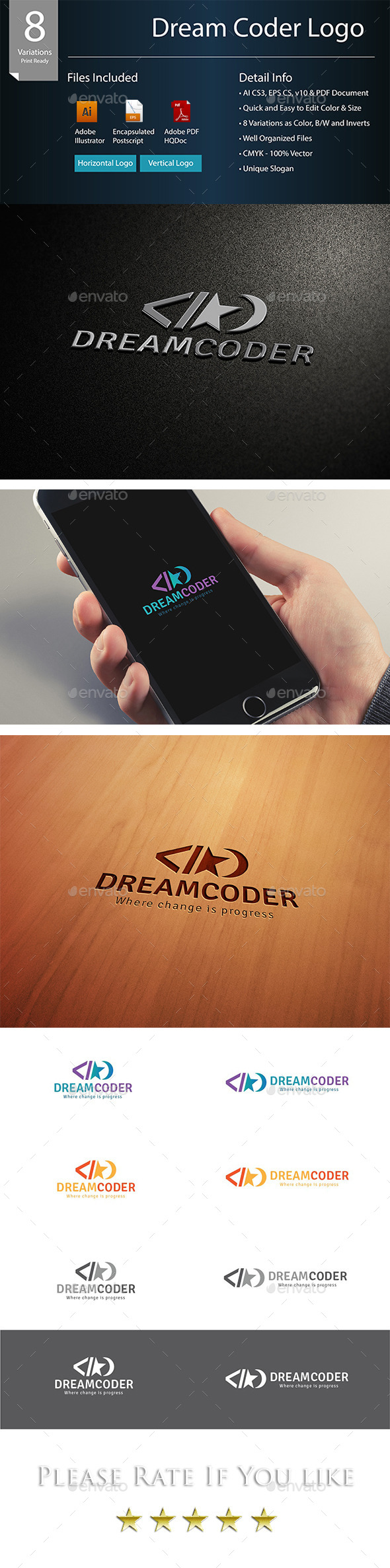 Dream Coder Logo - Symbols Logo Templates