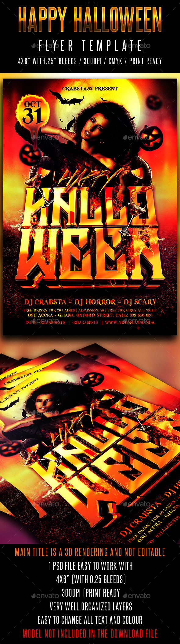 Happy Halloween Flyer Template - Flyers Print Templates