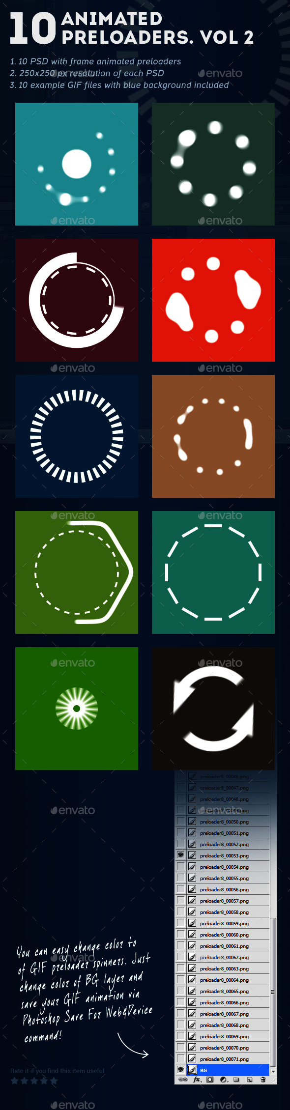 10 Animated Preloaders. Vol. 2 - Miscellaneous Web Elements