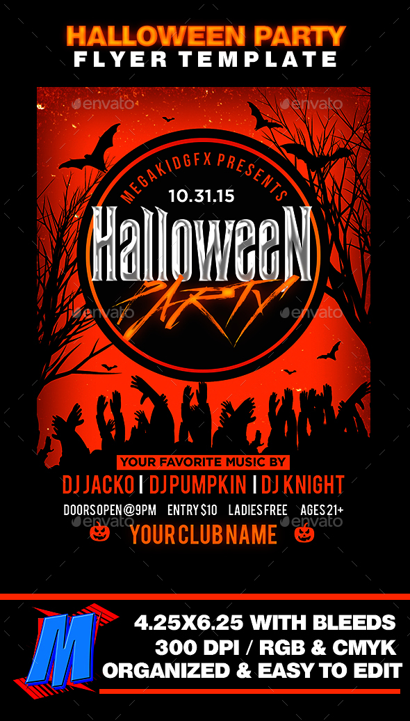 Halloween Bash Flyer Template - Clubs & Parties Events