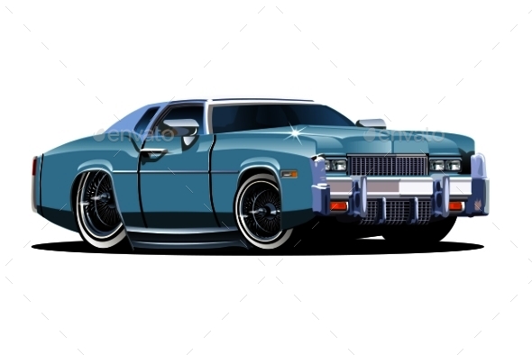 Cartoon Retro Car - Man-made Objects Objects